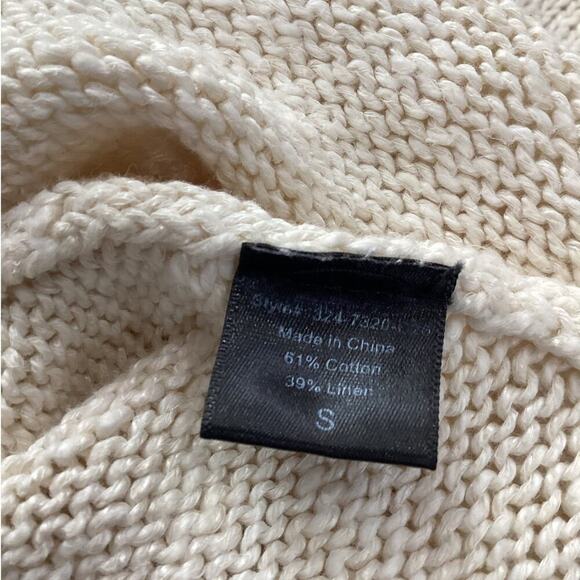 Jenni Kayne Cruise Boyfriend Sweater In Ivory Size Small Cotton Linen - Picture 12 of 13